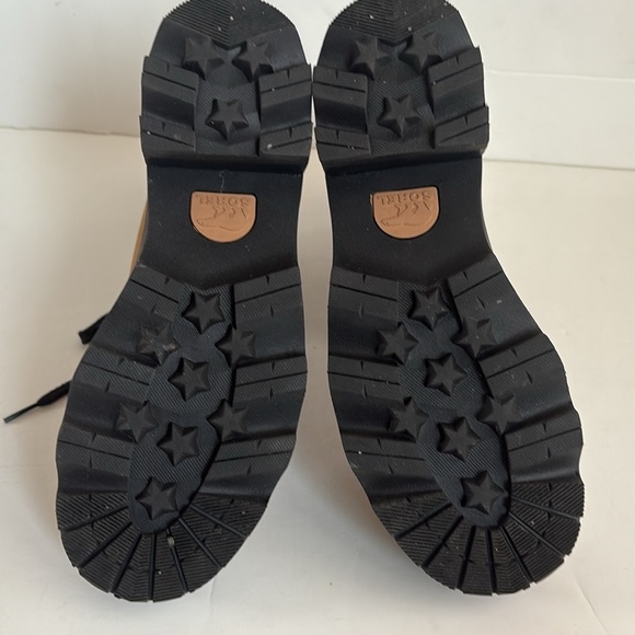 Sorel Jane Now lace up d-ring heel combat boot caribou buff waterproof boot - Picture 11 of 16